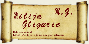 Milija Gligurić vizit kartica